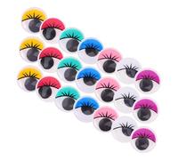 Healvian 50 Pièces Autocollants Ronds Colorés Cils pour Diy Arts et Crafts pour Fabrication de Poupées et Animaux