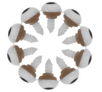 Healvian 50 Yeux de Sécurité en Plastique Blanc 10 Mm avec Fixation Filetée pour Amigurumi et Animaux en Peluche, Lot de 50 Pièces pour Travaux Manuels et Création de Jouets Faits Main