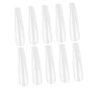Healvian 500 Patchs Adhésifs pour Faux Ongles Longs Transparents 10 Tailles Différentes Couverture Complète Accessoires de Manucure pour Fêtes et Événements