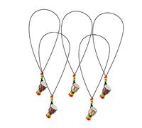 Healvian 5Pcs Collier De Tambourin Bijoux Femmes Pendentif Collier Pendentifs De À Main Clé De Suspendu De Perlé Pendentif