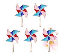 Healvian 5pièces Lot De Broches Forme De Moulin à Vent Broche Alliage Badge Créatif Style Dessin Animé Pour Accessoires De Décoration