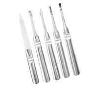 Healvian 5pièces Ongles Et Fourche Pour Peaux Mortes Outils De Manucure Avec Bâtonnet Nettoyant Pour Ongles