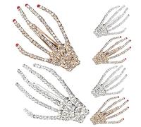 Healvian 6 Pièces Accessoires de Cheveux Halloween Lot de Épingles à Cheveux Forme de Main Squelette avec pour Fêtes et Photographies