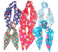 Healvian 6 Pièces Bandeau scrunchie hairpin hair charms headband hair topper pince à cheveux pinces à arc Rouge cheveux oreilles de lapin bandes de cheveux élastiques polyester
