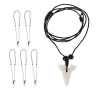 Healvian 6 Pièces Collier Résine de Dents de Requin pour Hommes et Bijoux Thème Accessoire de Plage Style Coastal Détails Réalistes et Confort
