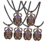 Healvian 6 pièces Collier Scarabée Égyptien Vintage Bijoux Artisanaux pour Hommes Femmes Accessoire de Mode Bleu Royal
