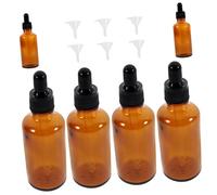 Healvian 6 pièces Flacon Verre Vide pour Huiles Essentielles Lot avec Compte-gouttes Noir et Entonnoir Transparent Flacons Portables pour Voyage et Échantillons Femmes