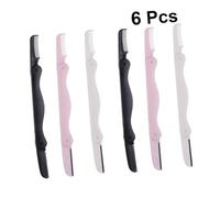 Healvian 6 pièces Lot de Rasoirs à Sourcils Pliables Double-face avec Peigne Tondeuse Faciale Portable et Précise Kit de Soin Léger Antidérapant pour Femmes Usage Visage et Maillot