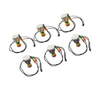 Healvian 6 pièces Pendentif Tambour Africain Bois Fait Main Non Irritant avec Couture Peau de Chèvre Charms Mini pour Garçon Fille et Adultes Bijoux Souvenirs pour Fêtes et Concerts