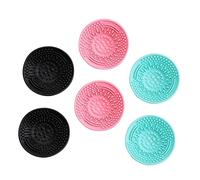 Healvian 6 Pièces Silicone Cleaning Pads Set For Makeup Brushes Flexible Beauty Tool Rinsing Mat With Convex Dots For Brush Cleaning Home And Salon Use