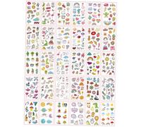 Healvian 60 feuilles Tatouages Temporaires Corps Motifs Kawaii Colorés Autocollants Décoratifs Résistants à Eau pour Fêtes Plage Clubs