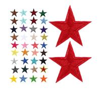 Healvian 68 Écussons Thermocollants Étoiles Brodés en Polyester Mini Taille Multicolore Patchs Décoratifs pour Vêtements Chaussures Paquet et Accessoires DIY 34 Couleurs Variées