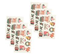 Healvian 6feuilles Tatouages Éphémères de Noël Autocollants Corporels Temporaires et Imperméables pour Garçon Fille et Adultes Motifs Variés et Colorés