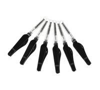 Healvian 6Pièces Brosse de Toilettage Cils et Sourcils Pliable de Pinceaux à Double Embout pour Usage Personnel et Professionnel Couleur Noire