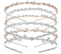 Healvian 6pièces Couronnes De Cheveux De Mariée Avec Rhinestones Et Perles Accessoires Élégants Pour Mariage Et Soirées