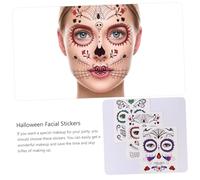 Healvian 6pièces Lot De Autocollants Pour Visage Halloween Maquillage Temporaire Autocollants Visage Déguisement