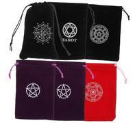 Healvian 6pièces Pochettes De Rangement Pour Tarot Petit Pochon Tissu Souple Cordon De Serrage Multifonction Pour Cartes Tarot Bijoux Et Accessoires De Voyage