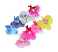 Healvian 8 pièces Barrettes Orchidée Artificielle Pinces à Cheveux Boho Colorées Accessoires Coiffure pour Longues Chevelures Style Updo Élégant pour Plage et