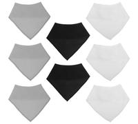 Healvian 8 Pièces Bavoir Bébé Écharpe Triangulaire Coton, Léger | Usage Naissance, Sèche Vite, Garde les Vêtements Propres, Serviette à Salive, pour Garçon et Fille