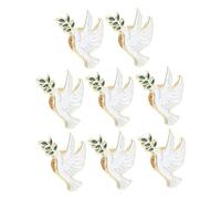 Healvian 8 pièces Broche de Paix Émaillée Broche Pigeon avec Branche Olivier Épinglette Alliage pour Costumes Sacs et Vêtements Accessoire pour Hommes et Femmes