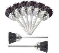 Healvian 8 Pièces Brosse de Nettoyage pour Nail Art Multifonction en Métal et Poils, Accessoires Mini pour Perceuse, pour Salon de Manucure et DIY Nail Art à Domicile