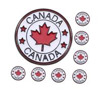 Healvian 8 pièces Lot de Épingles Patriotiques Canada Drapeau Broches Émaillée Ronde Accessoires pour Hommes et Femmes Souvenirs Célébrations