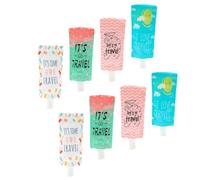 Healvian 8 Pièces Sac de Voyage pour Lotion Distributeurs de Liquide Rechargeables Contenants Pratiques pour Shampooing et Vert Étoilé Bleu Blanc à Rose Avion