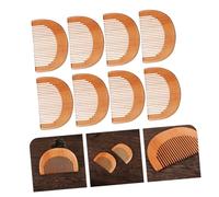Healvian 8pièces Peigne Bois Anti- Peigne De Coiffure Portable Bois Naturel Mini à Masser Pour Démêler Cheveux