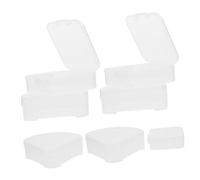 Healvian 8pièces Porte-houppette à Maquillage Triangulaire Et Carré Boîte De Rangement Transparente Plastique Étui à Éponge Cosmétique Compact Et Facile à Transporter