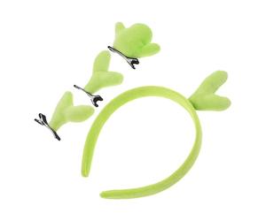 Healvian Accessoires Capillaires Headband Drôle de Pousse de Plante et Clips à Cheveux Cactus pour Fêtes Écoles et Style