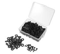 Healvian Accessoires pour Cadres Photo Fixation Rapide et Démontage Facile en Métal Noir Lot de 160 avec Languettes de Support Arquées pour Maisons et Bureaux