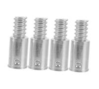 Healvian Adaptateur de Perche Télescopique pour Balai, Embout Fileté en Acier Inoxydable Argenté, Pack de 4 Pièces, Type Américain, Performance Améliorée et Gain de Temps