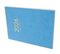 Healvian Agenda Annuel 2026 en Similicuir Bleu Format A4 Calendrier Quotidien en Anglais Index Noir et Blanc Planificateur Journalier 365 Jours pour Bureau et Organisation Scolaire