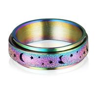 Healvian anneau tournant bagues réglables pour femmes bagues agitées pour les femmes anxieuses bague agitée pour fille anneau de qui tourne bague tournante d'amour Acier au titane