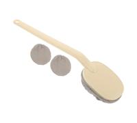 Healvian Applicateur de Lotion Dos avec Long Manche Antidérapant, Brosse de Bain Exfoliante Réutilisable, Éponge Douce Jaune Amande, Kit 1 Pièce 3 Têtes de Rechange, Massage Corporel