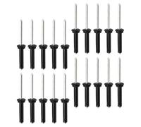 Healvian Assortiment de 30 Rivets Aveugles Trigrip en Aluminium Noir, Kit Étanche de Rivets à Trois Plis pour Kayak, Canoë et Bateaux, Accessoires de Fixation Marins Résistants