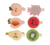 Healvian Assortiment De Pinces À Fruits - 6 Épingles À Cheveux Pour Filles - Barrettes Pour Femmes - Accessoires Pour Cheveux Mignons - Couvre-chefs En Forme De Fruits