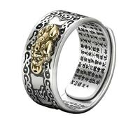 Healvian Bague Ajustable Avec Motif Anneau Décoratif Rétro Pour Hommes Accessoire Bouddhiste Et Feng Shui Élégant Et Confortable