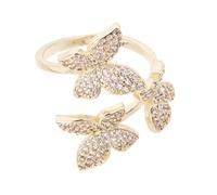 Healvian Bague Dorée Bijou Ouvert Simple Pour Femme Fille Festival Élégante Décorative En Cuivre