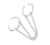 Healvian Bague Double Doigt Réglable Style Punk avec Chaîne Vintage Unisexe Anneaux Croisés à Ouverture Multiple pour Femmes et Hommes