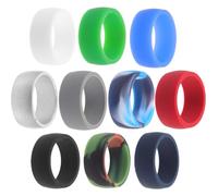 Healvian Bague Homme en Silicone Flexible et Confortable, Lot de 10 Anneaux de Sport pour Activités Extérieures, Anneaux Élastiques Originaux pour Hommes
