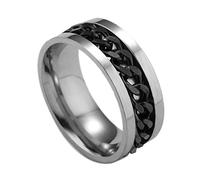 Healvian Bague Simple Acier Inoxydable Rotative pour Homme Bijoux de Doigt Créatifs avec Ouvre Bouteille Noir avec Boîte