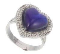 Healvian Bague Thermochromique Changeant De Couleur Réglable Bijoux D'Humeur Bague D'Émotion Pour Cœur Bague D'Émotion De Température Bagues Tendance Changement De