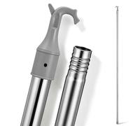Healvian Baguette de tirage de Rideaux, Tige Acier Inoxydable télescopique pour fenêtres de Toit, Stores et Volets, Longueur réglable, pour Cuisines et vélux