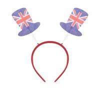 Healvian Bandeau à Cheveux Britannique en Feutre Résistant, Drapeau National Union Jack, Accessoire Léger pour Fêtes, Anniversaire du Roi et Événements Sportifs, Serrage-tête de