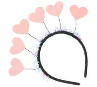 Healvian Bandeau Cœur Saint-valentin Rose pour Femmes Serre-tête Décoratif Festif pour Anniversaire Fête et Photo Accessoire Mode Joyeux et Facile à Porter