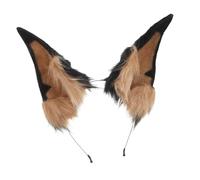 Healvian Bandeau Oreilles de Chien Doberman Fourrure Synthétique Accessoire Cosplay Précis et Confortable pour Fêtes et Halloween