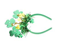 Healvian Bandeau Trèfle Vert pour Saint-patrick Serre-tête avec Pompons Accessoire de Fête pour Femme Costume Irlandais Coiffe pour Cheveux