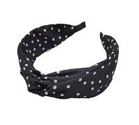 Healvian bandes de cheveux antidérapantes créoles avec croix bandeaux à nœuds croisés bandeau noir bandeau élastique femme bandeau à larges bords cerceau de cheveux délicat Black