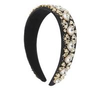 Healvian Baroque Large Rim Rhinestone Headband Wide Brim Hair Hoop For Women Lightweight Festive Hair Accessory For Wedding And